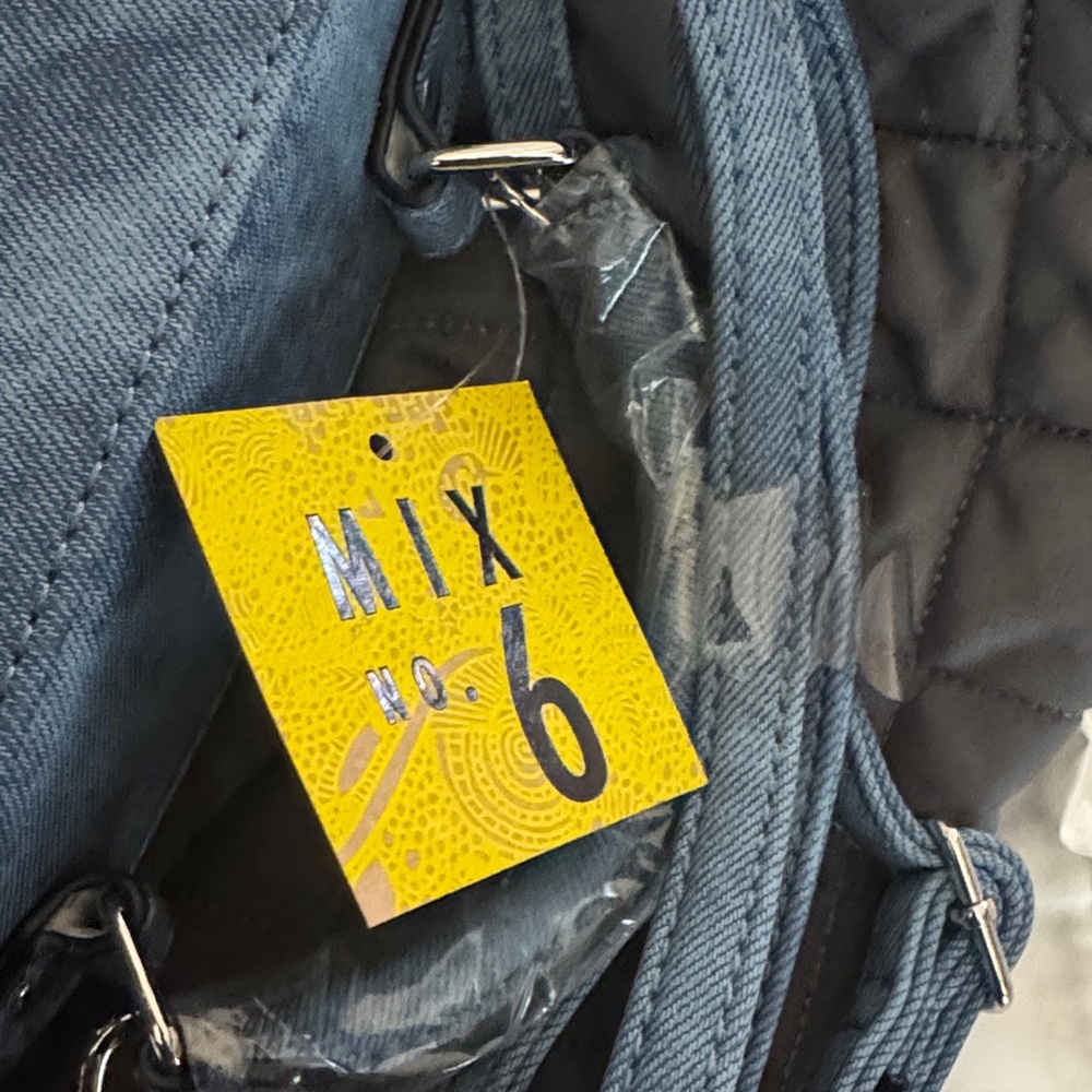 Mix No. 6 Denim Blue Mini Bag with Fun Embroidery - Picture 3 of 6